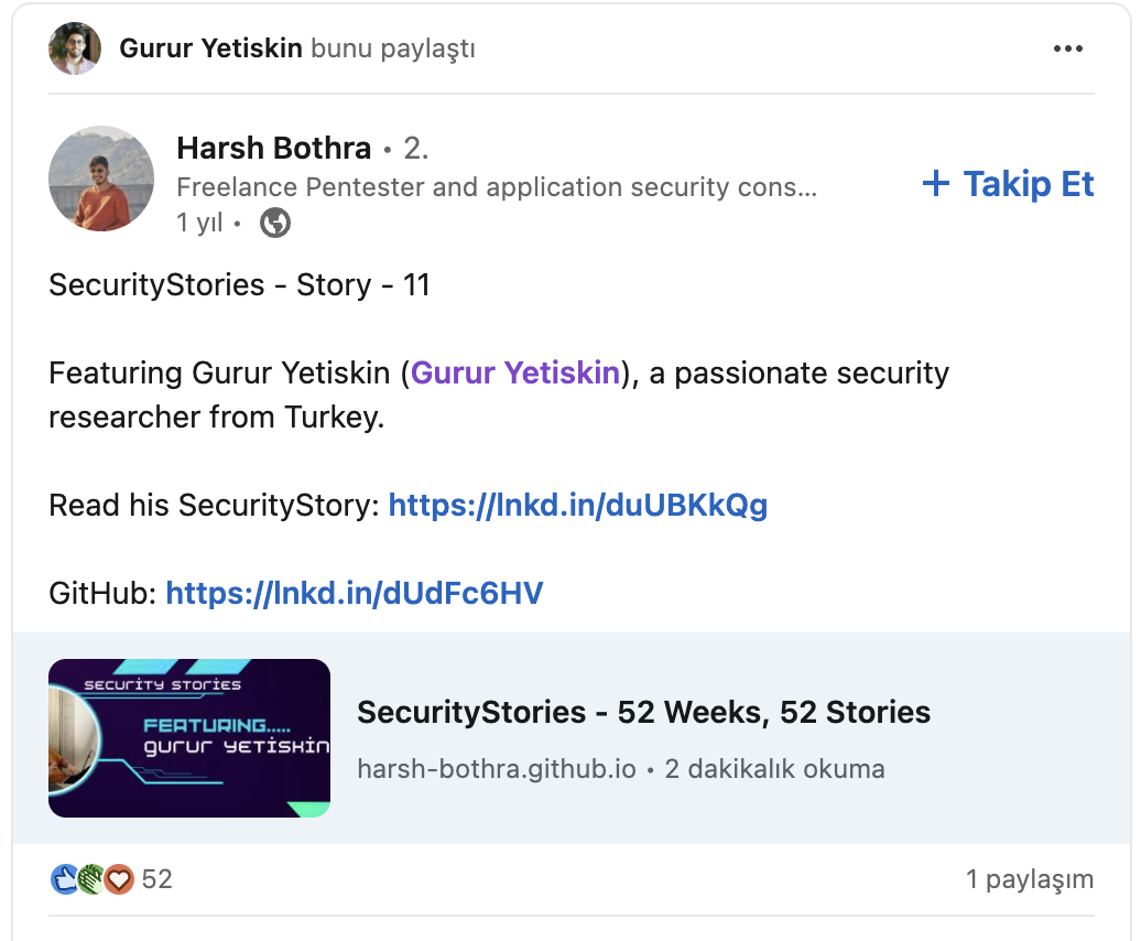 Featured in SecurityStories — 52 Weeks, 52 Stories